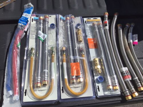 Water Heater Installation Kits And Misc, All One Lot, Supply Lines Braided SS - Afbeelding 1 van 13