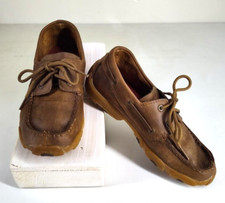 Twisted X Driving Mocs Shoes Women's Toe Leather Lace Up Size 4 M