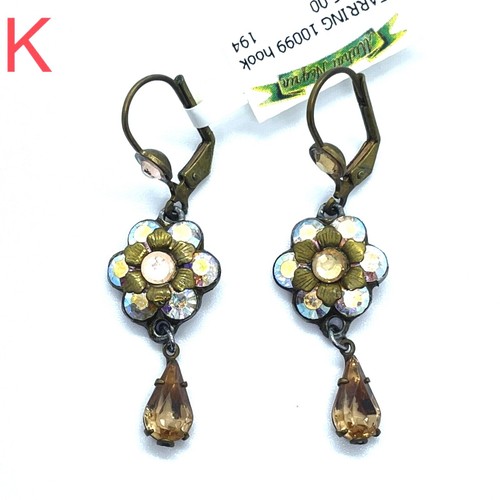 Earrings Lovely Michal Negrin Crystals Flowers Made in Israel - Picture 68 of 78