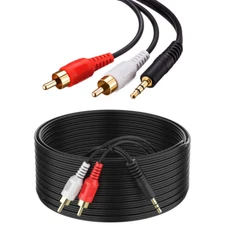Audio Aux Stereo Cable Jack 3.5 MM To 2 RCA Male To Male Y Splitter Adapter Cord