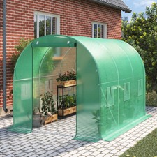 Polytunnel Greenhouse Garden Walk In Galvanised Growhouse PE Cover Metal Frame