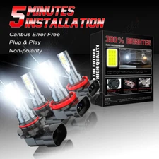 9005 H11 LED Headlight KIT Combo Bulbs 10000K High&Low Beam Super Bright White