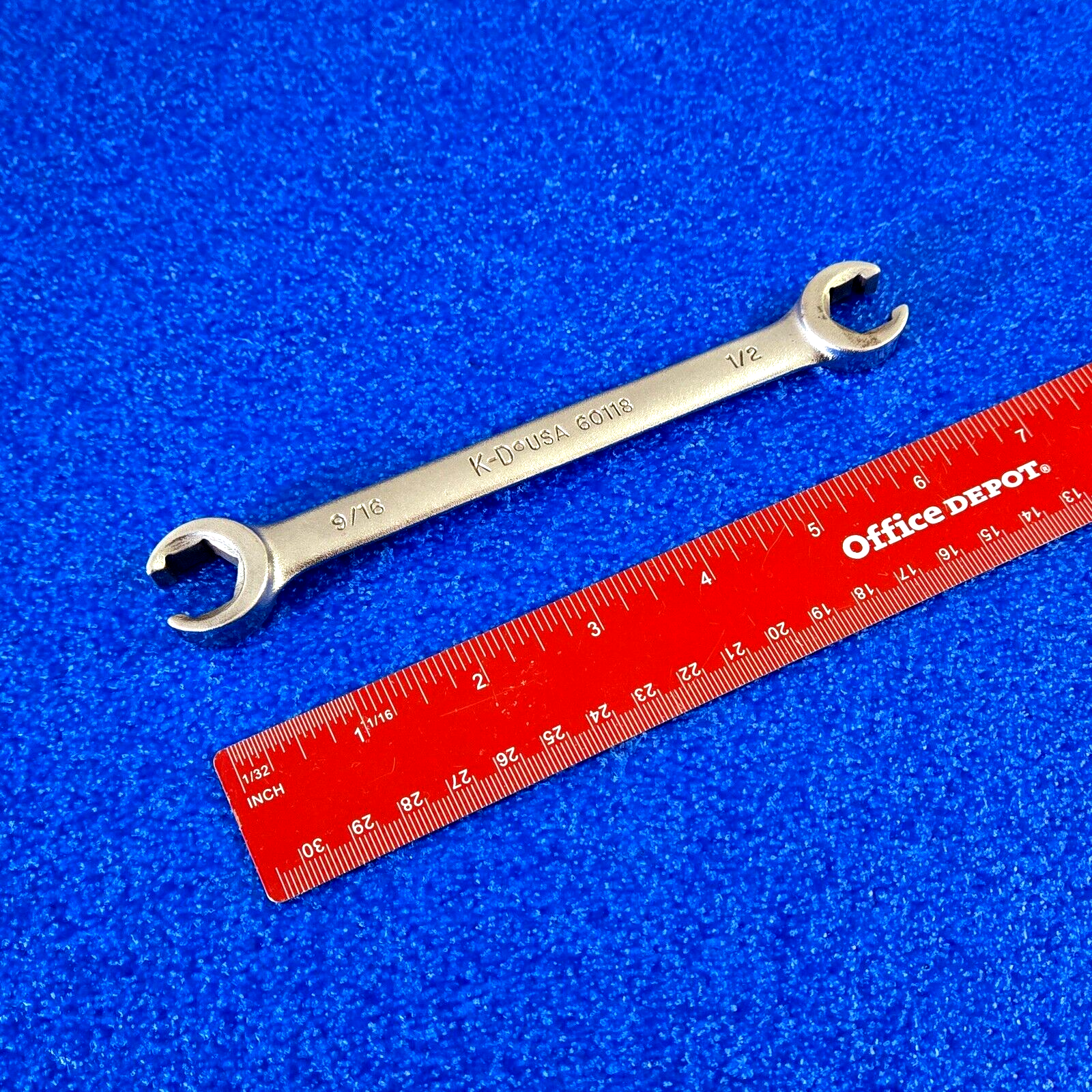 KD USA 6pt Flare Nut Wrench 1/2 x 9/16 Open End Line Tool 60118