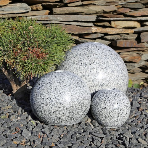 CLGarden 3er Set Granitkugeln Quellsteine für den Bau von Garten