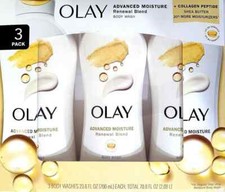 Olay Advanced Moisture Renewal Blend Body Wash 23.6 Fl Oz x 3 Shea Butter