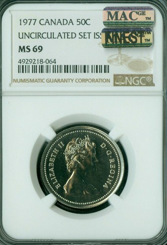 1977 CANADA 50 CENTS NGC MS69 MAC FINEST GRADE & SPOTLESS * - Bild 1 von 4