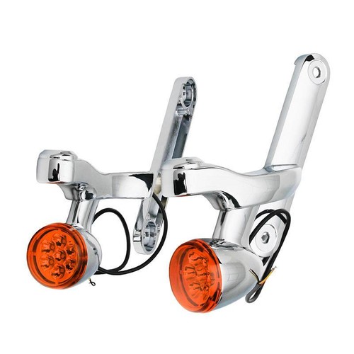 LED Auxiliary Fog Turn Signal Light Bracket For Harley Road King Electra Glide - Picture 7 of 12