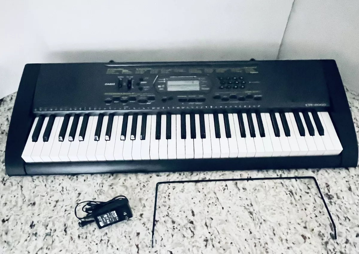 Casio CTK-2000 61-Key Portable Keyboard With AC Adapter &amp; Sheet Music Stand |