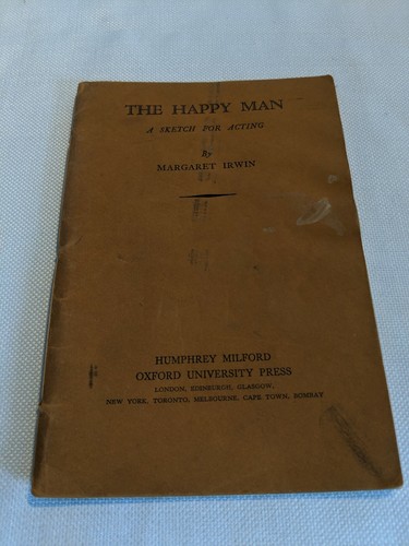 THE HAPPY MAN VINTAGE DRAMATIST PLAY BOOKLET 1938 HUMPHREY MILFORD (BoxD4) - Picture 1 of 8