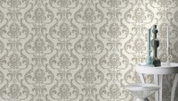 Rasch Vliestapete Cremeweiß Silber Ornamente Barock 315622 (3,45€/1Qm)