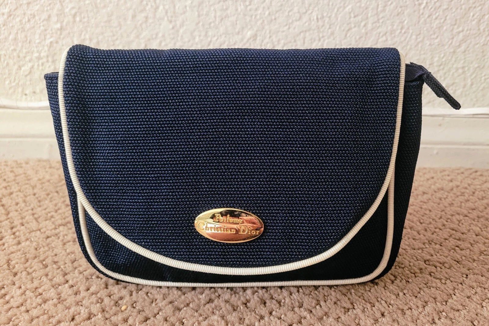 AUTHENTIQUE SAC À RABAT CHRÉTIEN DIOR TOILE COSMÉTIQUE/SAC DE VOYAGE/POCHETTE/EMBRAYAGE NEUF AVEC ÉTIQUETTE BLEU