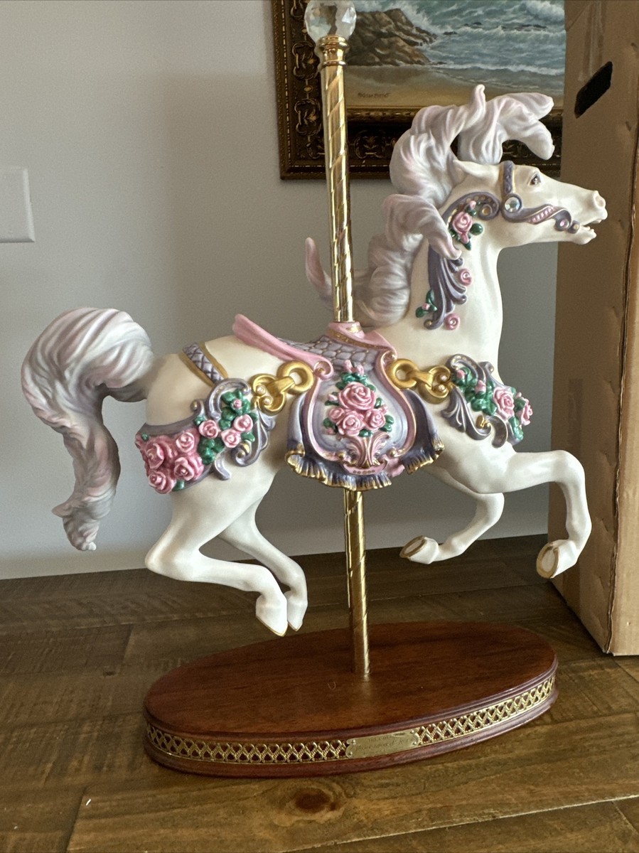 HOUSE OF FABERGE IMPERIAL ROSE CAROUSEL HORSE FRANKLIN MINT