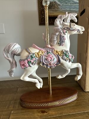 HOUSE OF FABERGE IMPERIAL ROSE CAROUSEL HORSE FRANKLIN MINT