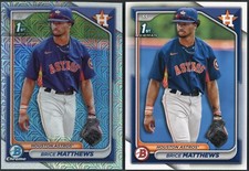2024 Bowman Chrome Brice Matthews BCP-69 Mega Box Refractor & Base BP-69 Astros