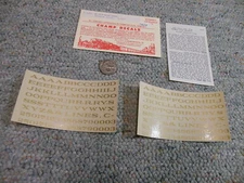 Champ decals HO Alphabet Numerals L-149 Express Bronze gold 5/32"   J32