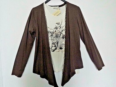 2-tlg. ENSEMBLE: CARDIGAN Gr. M+ SHIRT Gr. L, Nichtraucher, neu mit Etikett, TOP
