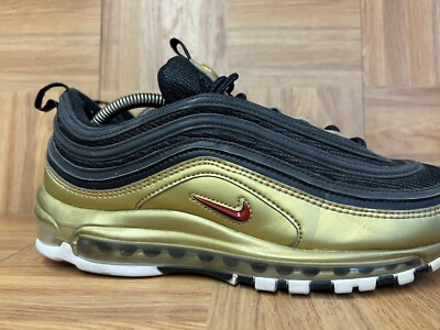 RARE🔥 Nike Air Max 97 QS Metallic Gold Red Black Shoes AT5458-002