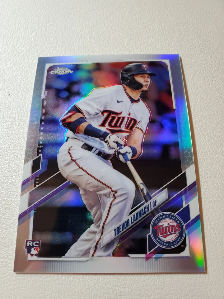 2021 Topps Chrome Update Trevor Larnach RC Rookie Refractor #097/250 No.USC69  - Image 4 of 4