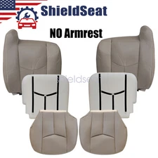 No Armrest Front Both Side Seat Cover & Foam Cushion For 2003-06 GMC Sierra Tan