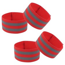 4-Pack 13.8x1.9" Adjustable Reflective Running Bands for Wrist Arm Ankle