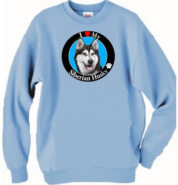 Siberian Husky Dog Sweatshirt - I Love My Husky - 3 Color Options-image