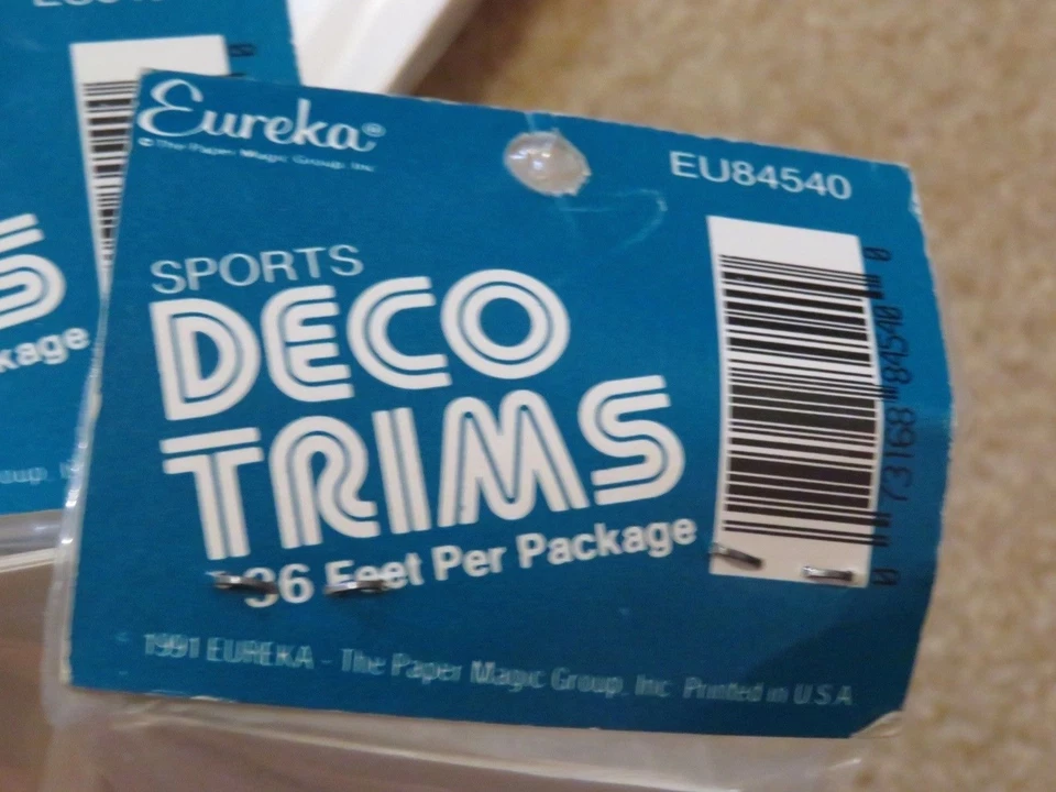 Nuevo Lote De 5 Paquetes De Colección 1991 Eureka Adornos Deportivos Deco EU84540 Fútbol Fútbol Fútbol Foto 4 de 4