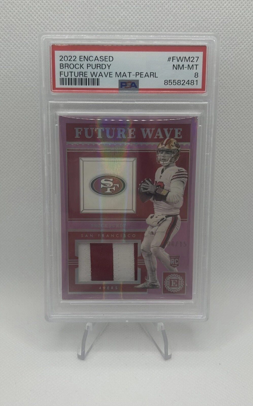 Brock Purdy Panini Encased Future Wave Materials #FWM27 Pearl