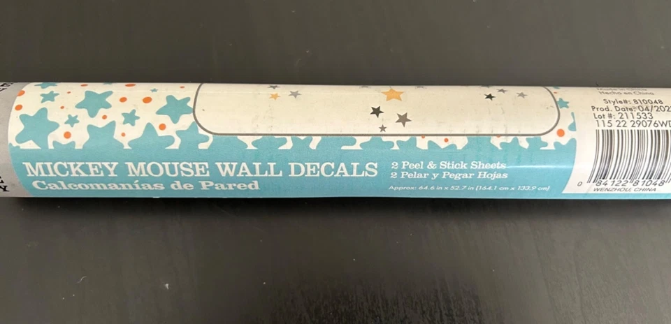 Calcomanías de pared Disney Baby Mickey Mouse 2 hojas pelar y pegar diseño de estrella y luna Foto 4 de 4