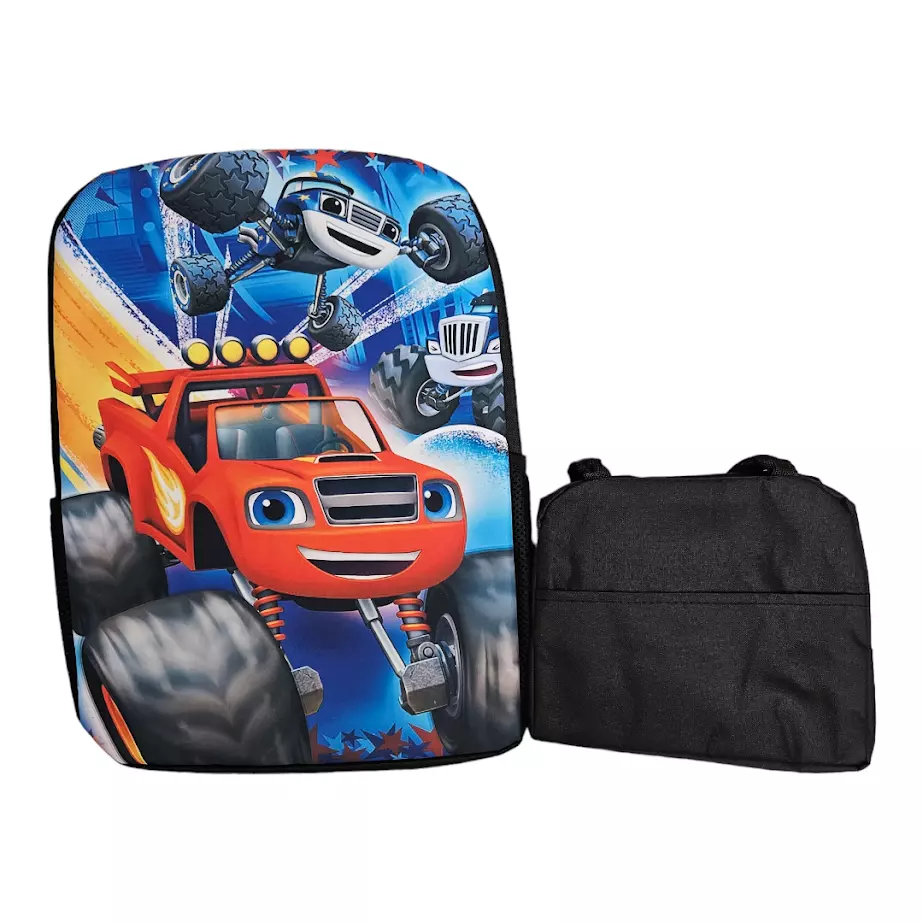 Monster truck backpack and cheap lunchbox