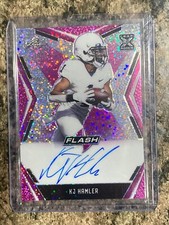 2020 Leaf Flash Pink Disco K J HAMLER RC Auto SN# 2/15 Broncos WR