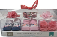 Hudson Baby 6 Piece Headband and Sock Gift Set NEW IN BOX