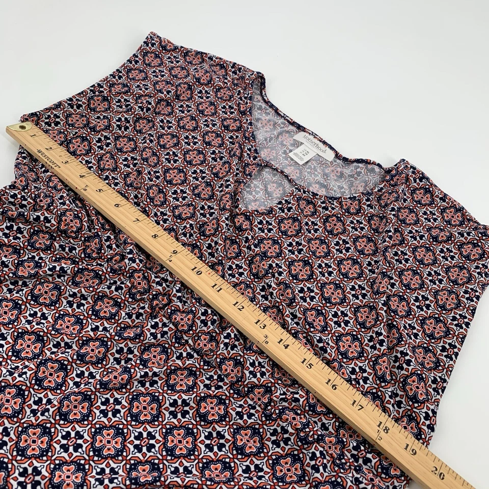 Motherhood Maternity Sleeveless Geometric Pattern Blouse Size XL White Orange - Image 4 of 4