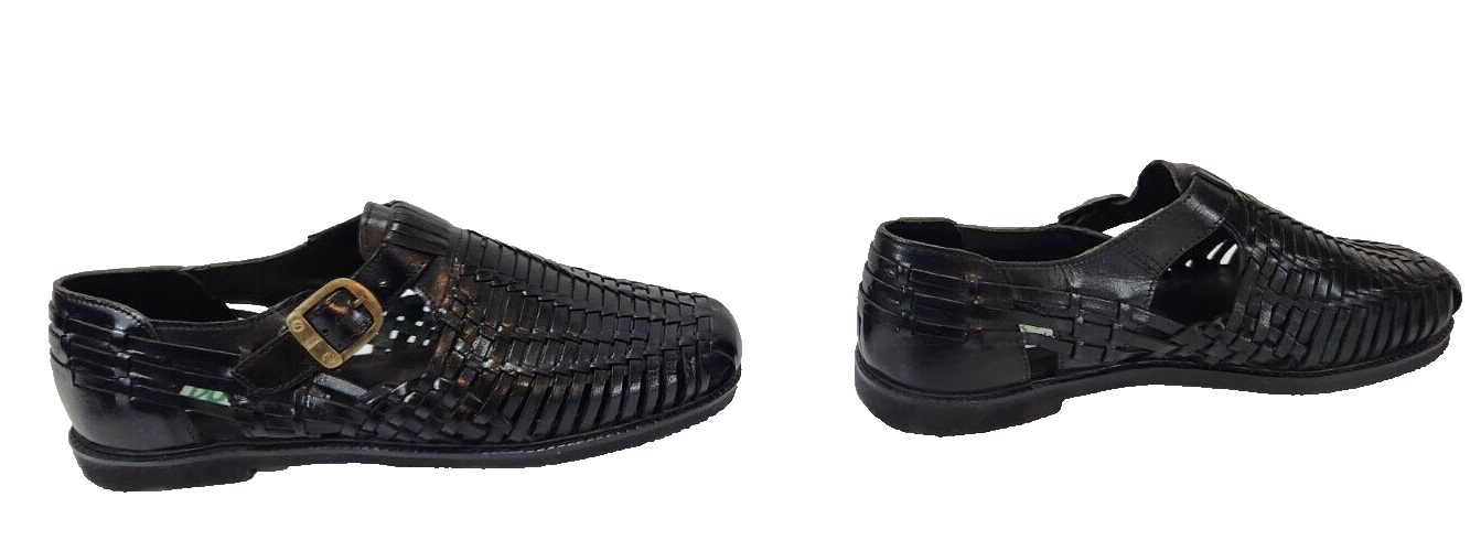 SAOLA Scarpe da uomo PG Lite by Pepper taglia 11 nere in pelle tessute slip on