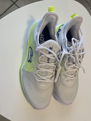 Lacoste AG-LT23 Lite Tennis Shoes WHT/YLW White Neon Yellow Mens Size US 10.5 Zapato Lacoste Men`s AG-LT23 Lite Tennis Shoes WHT/YLW Size  main image 3
