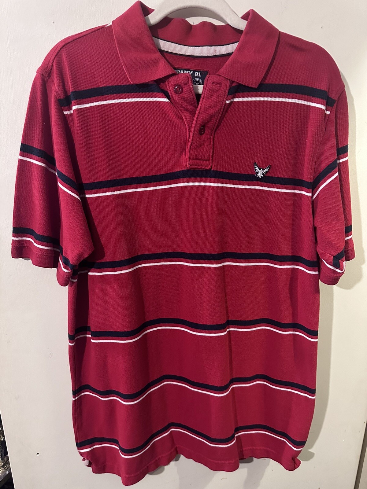 Company 81 Polo Y2K Shirt Men’s XL Red Striped Retro Hip Hop Golf Preppy Casual image 4
