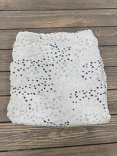Aden + Anais Muslin Swaddle Blanket White With Navy & Mint Dots 100% Cotton