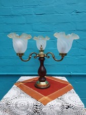 Große 3-armige Vintage Antik Böhmisch Viktorianisch Edwardianischer Stil Messing Leuchte Lampe 