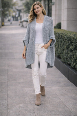 ELISA CAVALETTI Daniela Dallavalle Italian Knit Cardigan Gray Wool Blend SMALL