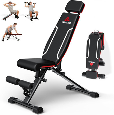 Folding Weight Bench, 880LB Foldable Workout Bench with Extended Headrest for Be