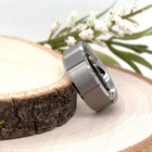 8mm Silver polished Tungsten Ring Brushed Geometric Pattern Christmas Gifts Band — photo 4