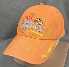 Margaritaville Jimmy Buffett Its 5 Oclock Somewhere Strapback Dad Hat Cap Orange