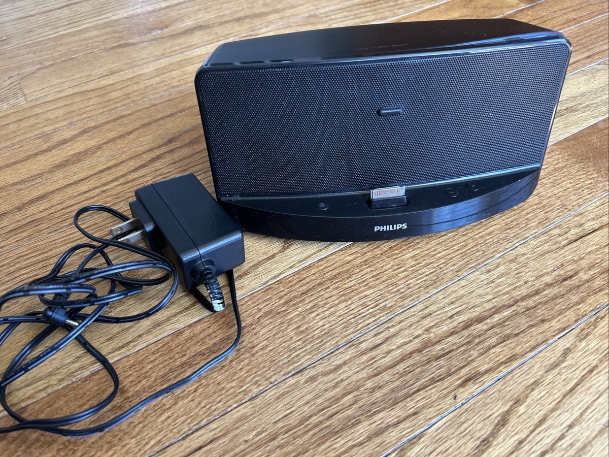 Philips AD300/37 Black iPod iPhone Dock Speaker System Audio