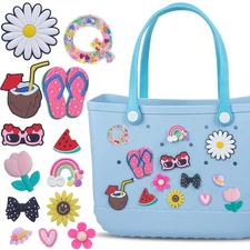 Letter Charms for Bogg Bag Accessories 13 PCS Customizable Beach Tote Charms