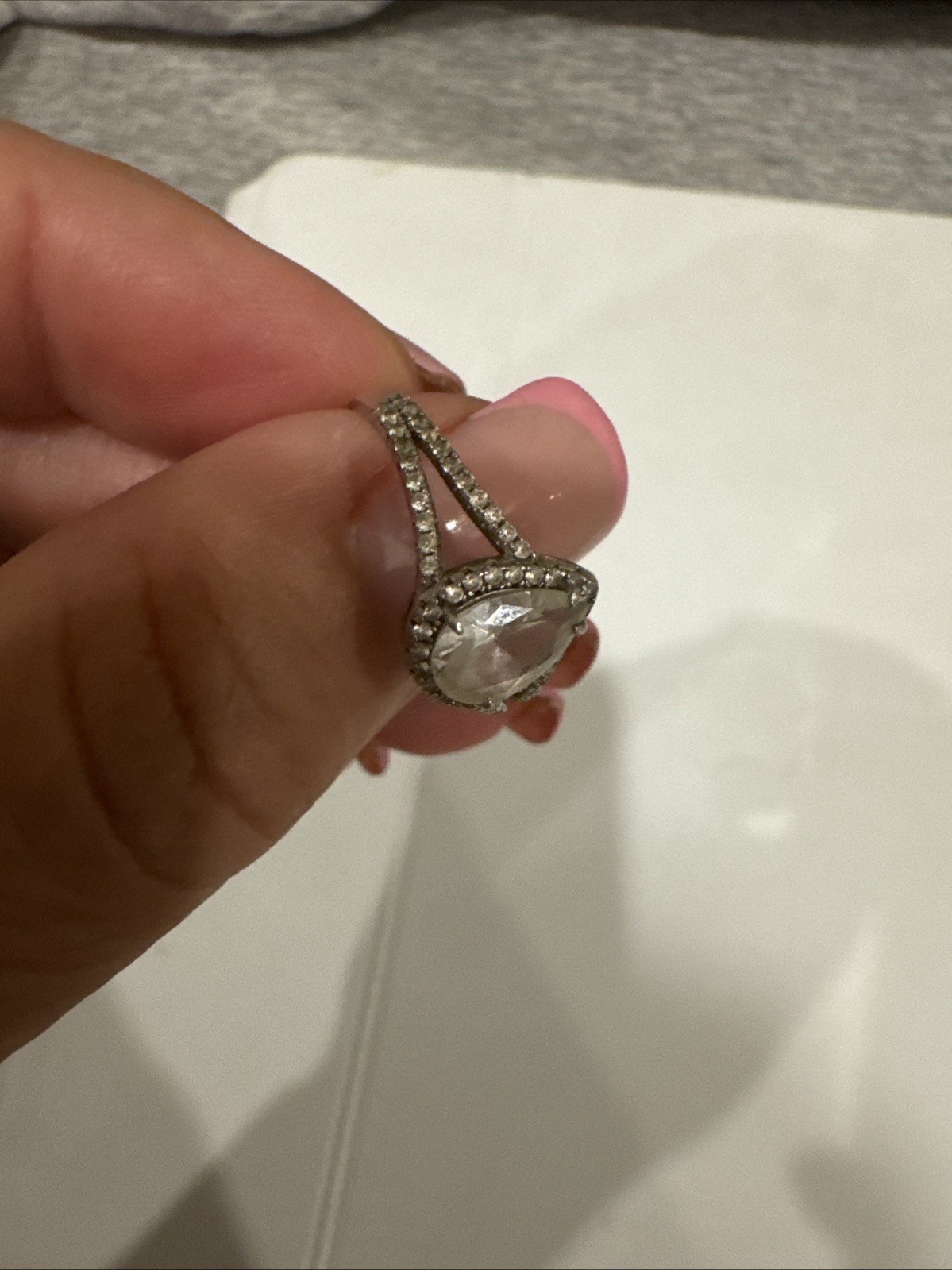 925 sterling silver Statement Cocktail Ring -Larg… - image 3