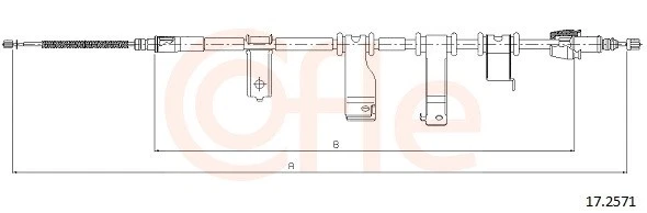 CABLE PULL PARKING BRAKE 92.17.2571 FOR HYUNDAI D3FA 1.1L 3cyl i20G4LA 1.2L 4cyl - Image 2 of 4