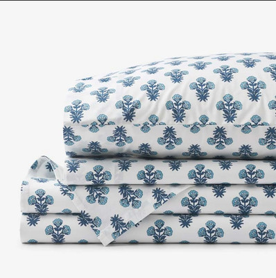 The Company Store Suhana Garment Washed Cotton Percale Bed Sheet Set