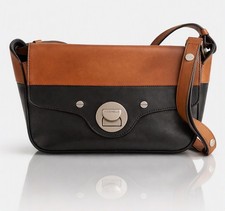 Coccinelle borsa a tracolla donna pelle bicolore nero/marrone con dustbug