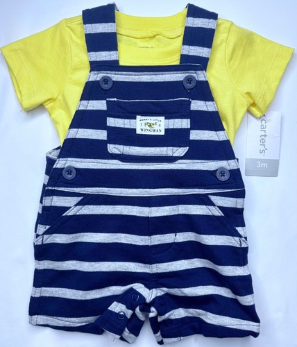 NWT Carter's Baby Boy Wingman Overall Outfit Set 3 Months
