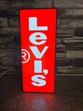 LARGE SIZE LEVIS JEANS TAG Schild beleuchtet Wandschild Mann H&ouml;hle Garage SHOP