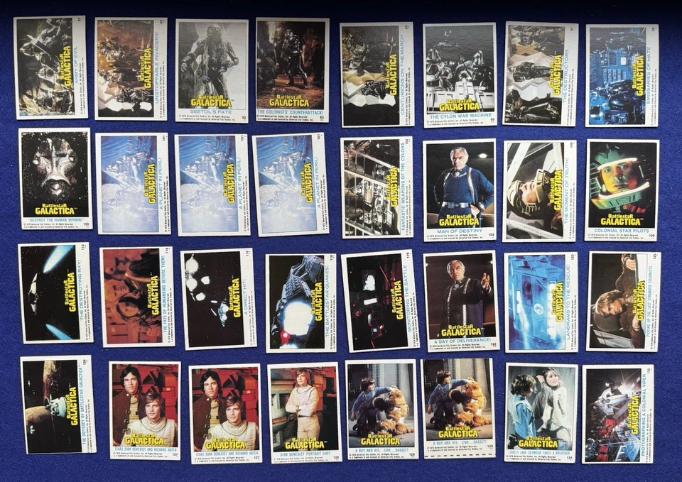 1978 Topps BATTLESTAR GALACTICA lote de 108 cartões e 4 adesivos - Imagem 3 de 3